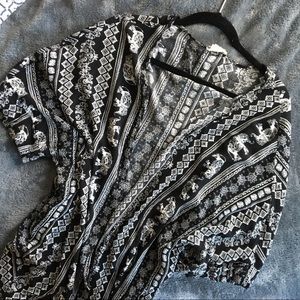 Black & White Elephant Cardigan